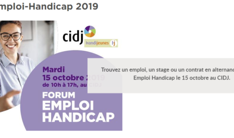 Forum Emploi Handicap du CIDJ 15-10