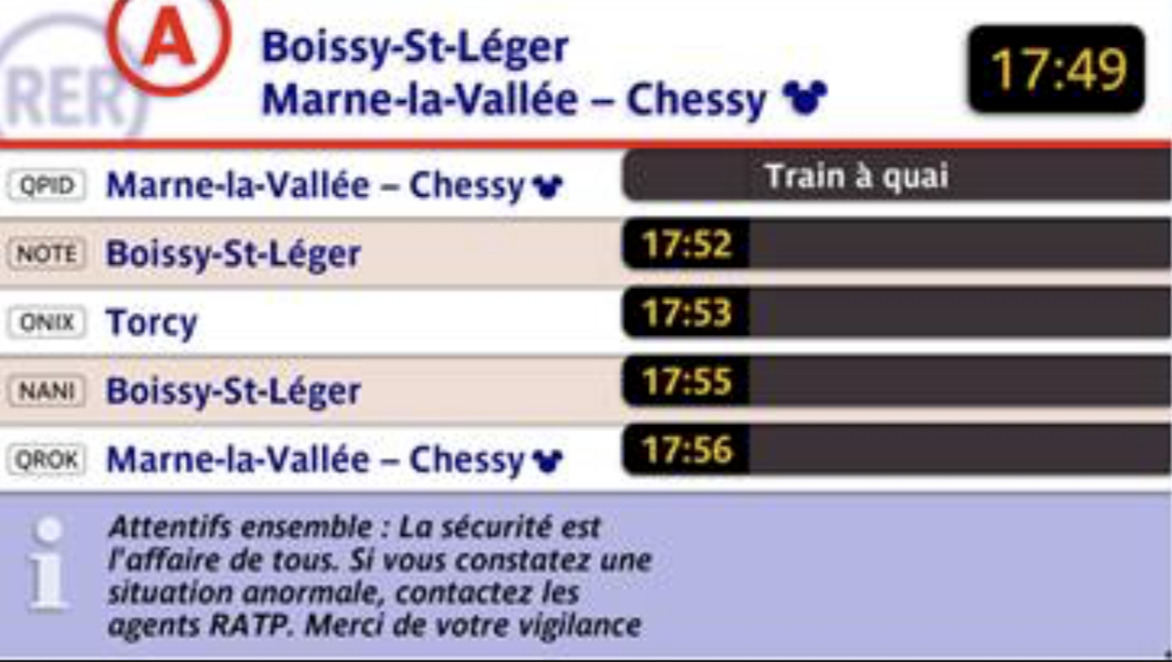 Je souhaite aller à Torcy. Dans combien de temps sera le prochain train ?