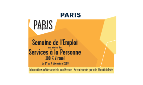 Semaine de l’Emploi dans les métiers des Services à la Personne 100 % Digital du 1er au 04 décembre 2020.