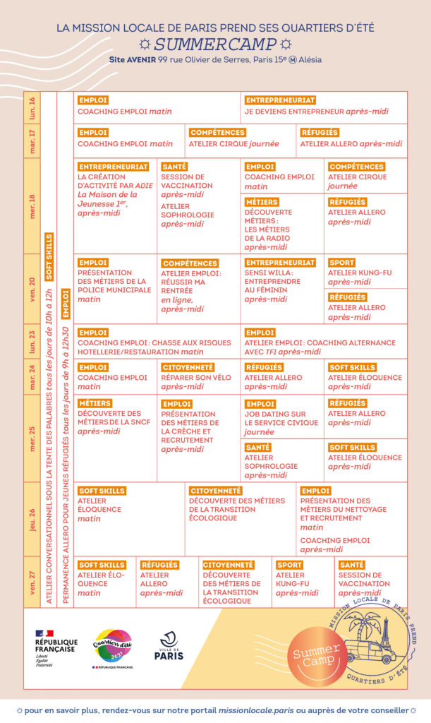 Programme Summer camp 2021